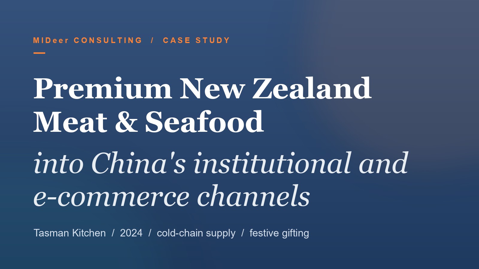 Tasman Kitchen premium NZ meat and seafood case study cover