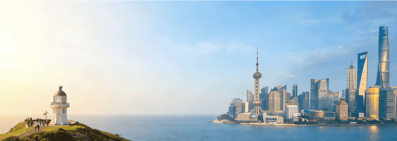 New Zealand and China connected across the Pacific